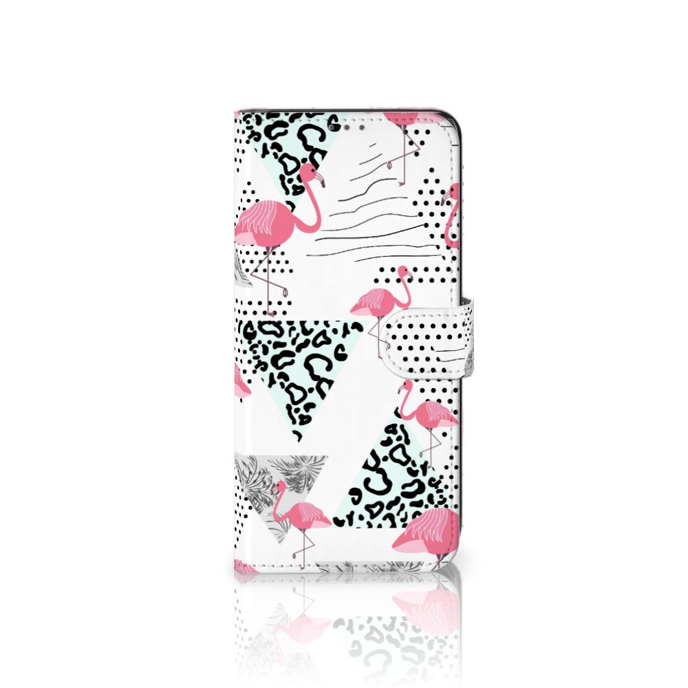 Samsung Galaxy A32 5G Telefoonhoesje met Pasjes Flamingo Triangle