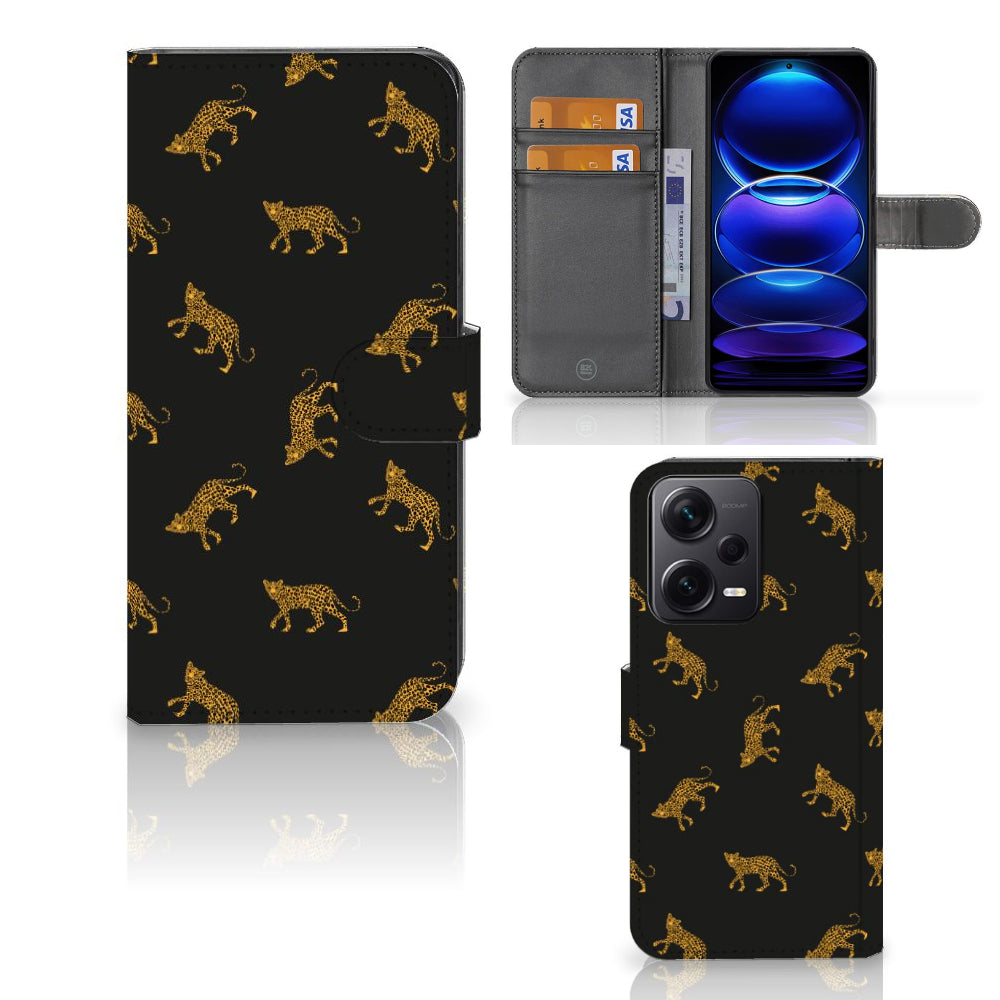 Telefoonhoesje met Pasjes voor Xiaomi Poco X5 Pro | Note 12 Pro 5G Leopards