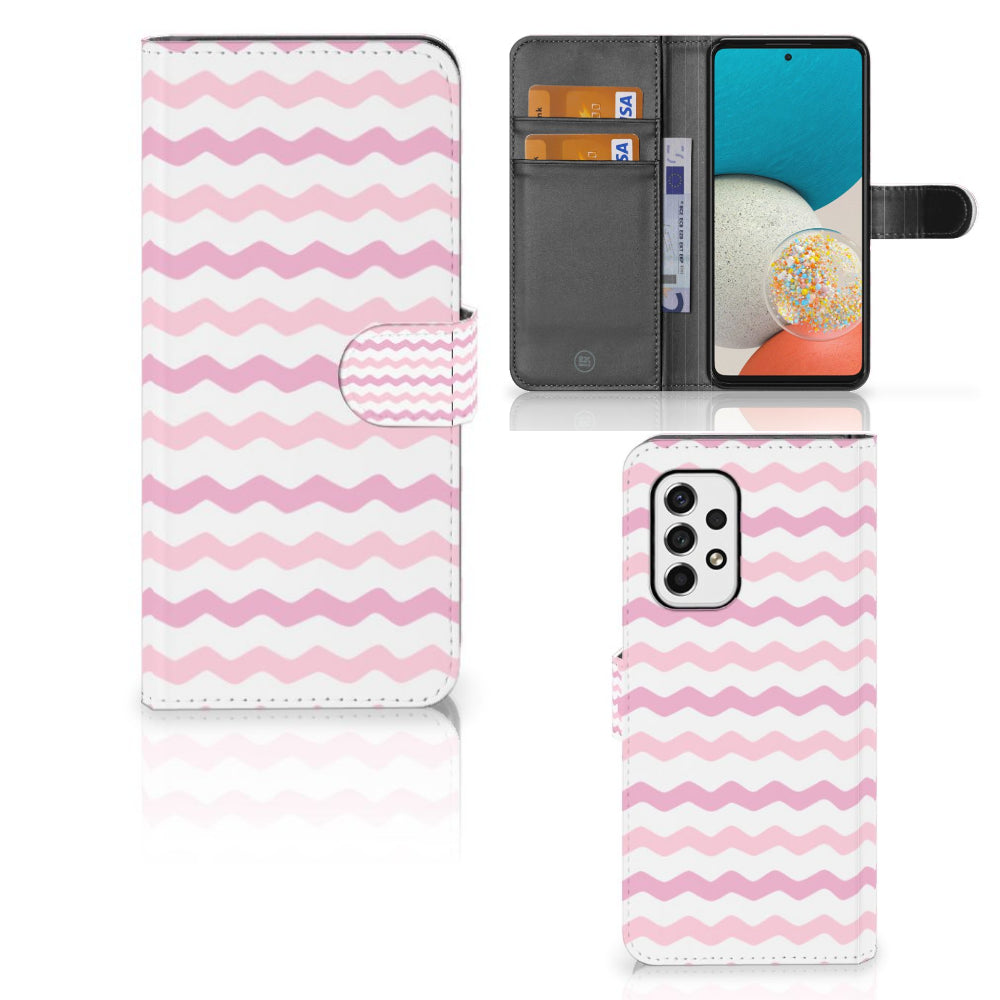 Samsung Galaxy A53 Telefoon Hoesje Waves Roze