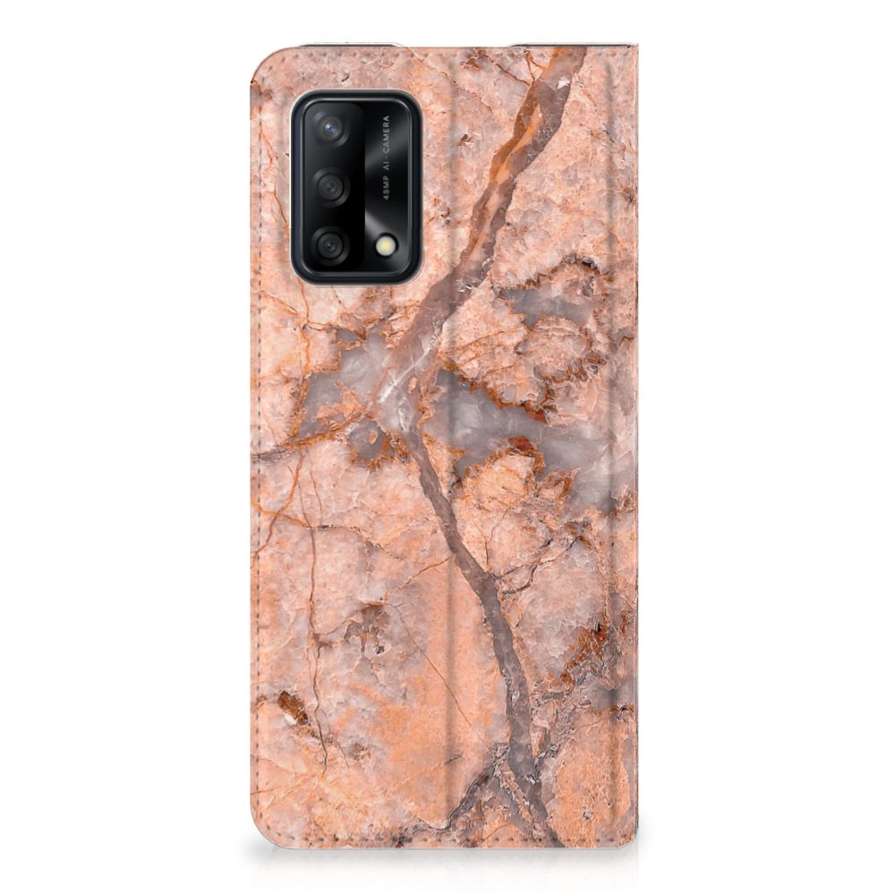 OPPO A74 4G Standcase Marmer Oranje - B2C Telecom