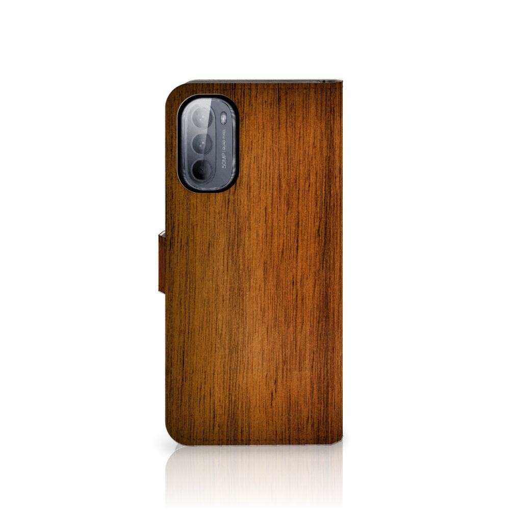 Motorola Moto G31 | G41 Book Style Case Donker Hout