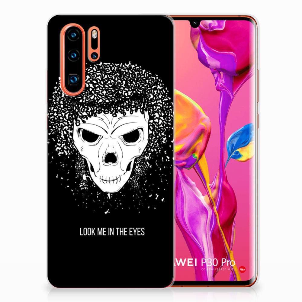 Silicone Back Case Huawei P30 Pro Skull Hair