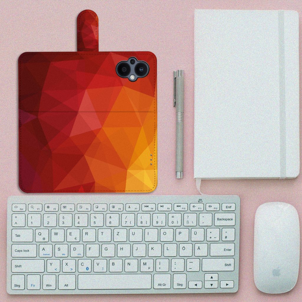Book Case voor OPPO Reno 8 Lite | OnePlus Nord N20 Polygon Red