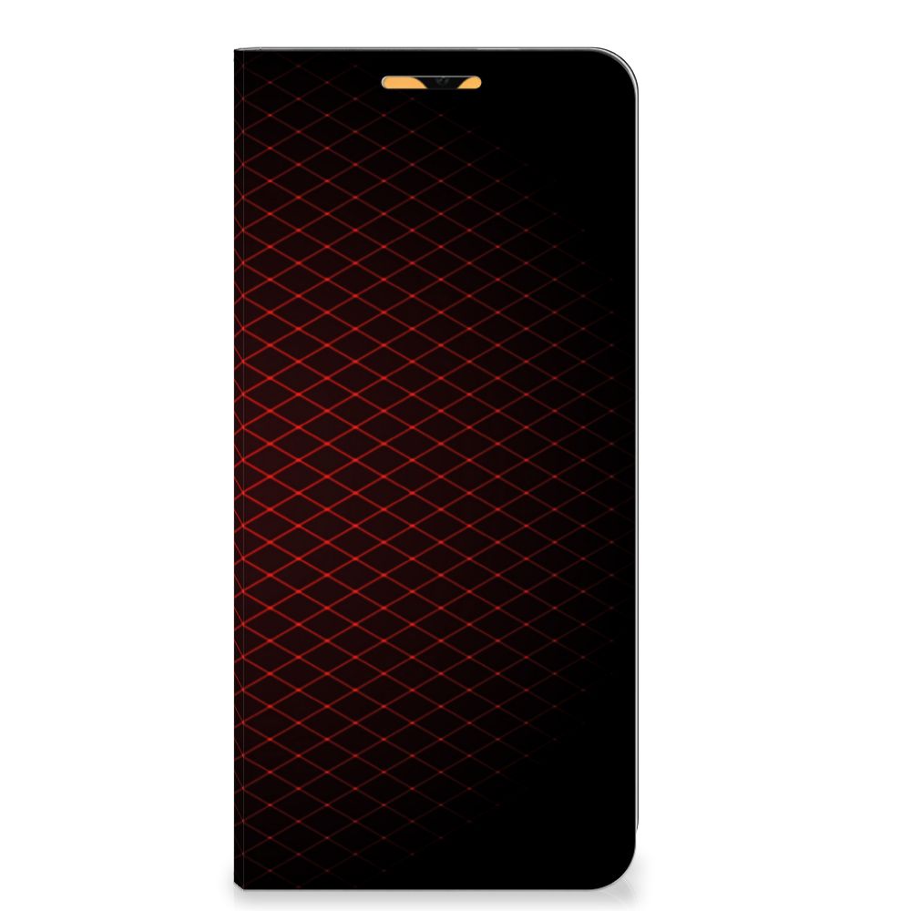 OPPO A15 Hoesje met Magneet Geruit Rood - B2C Telecom