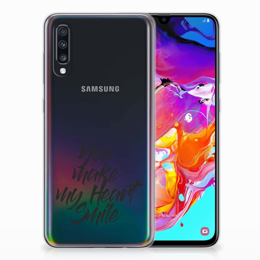 Samsung Galaxy A70 Siliconen hoesje met naam Heart Smile