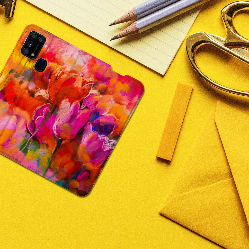 Bookcase Samsung Galaxy M31 Tulips - B2C Telecom