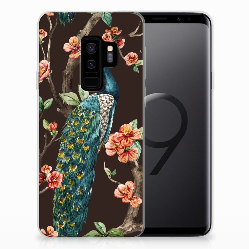 Samsung Galaxy S9 Plus TPU Hoesje Pauw met Bloemen