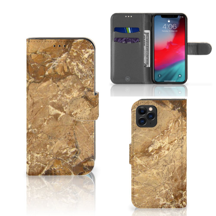 Apple iPhone 11 Pro Bookcase Marmer Creme