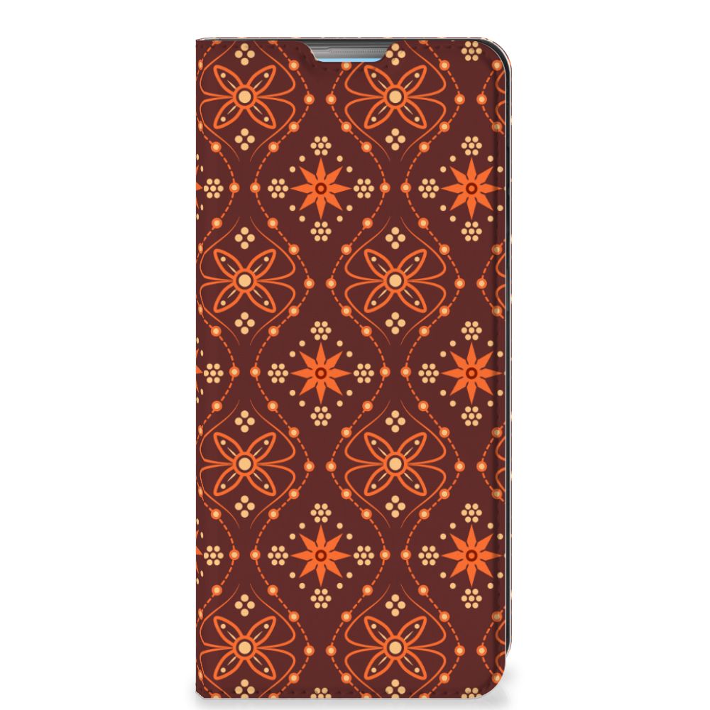 OPPO A74 4G Hoesje met Magneet Batik Brown - B2C Telecom