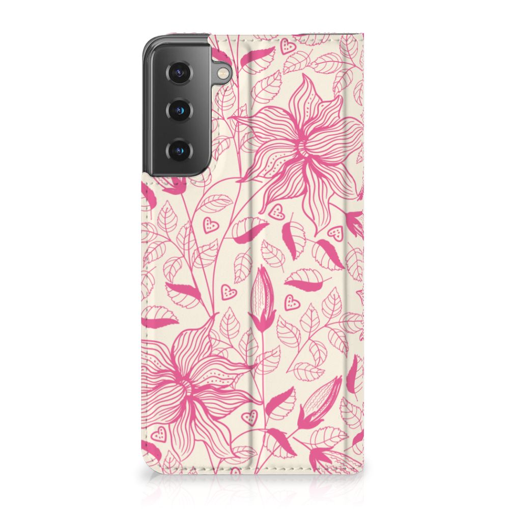 Samsung Galaxy S21 Smart Cover Pink Flowers - B2C Telecom