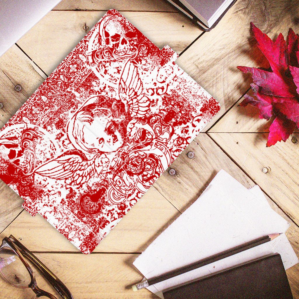 Tablettasje Lenovo Tab M10 Plus 3rd Gen 10.6 inch Angel Skull Rood
