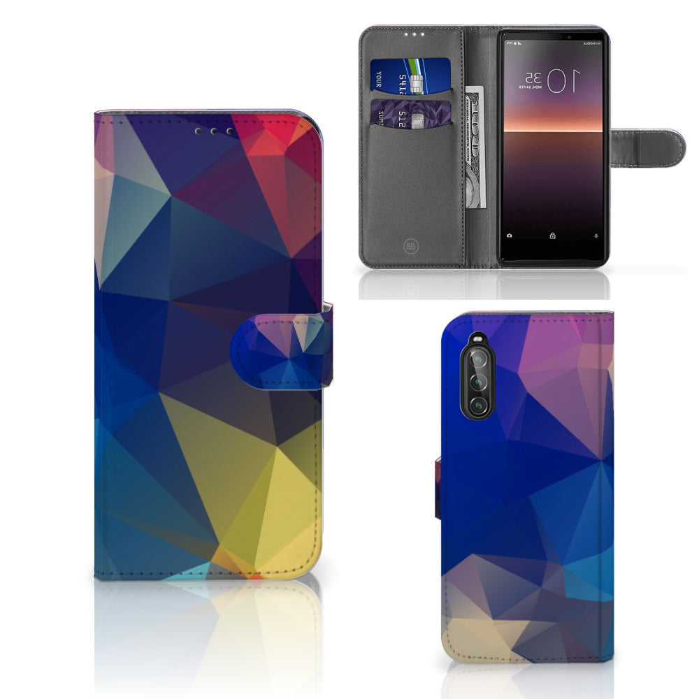 Sony Xperia 10 II Book Case Polygon Dark