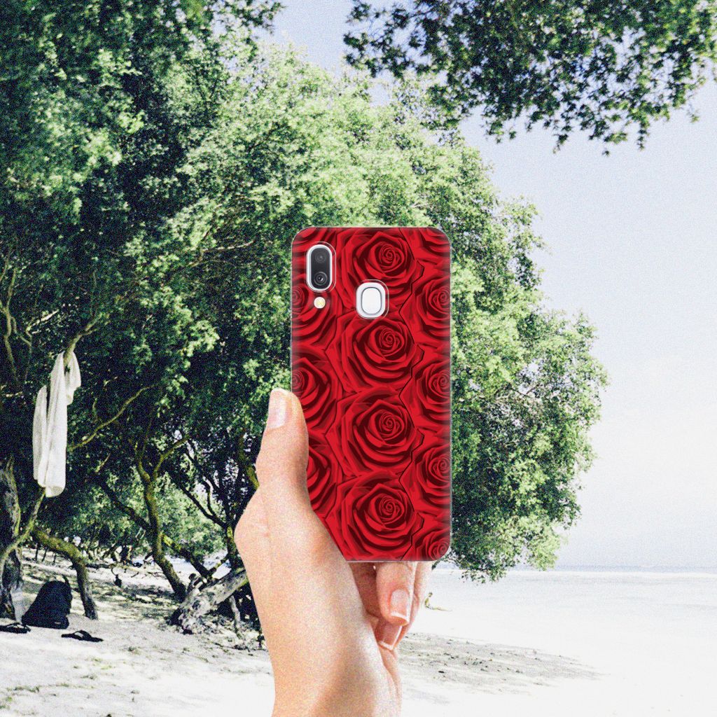 Samsung Galaxy A40 TPU Case Red Roses