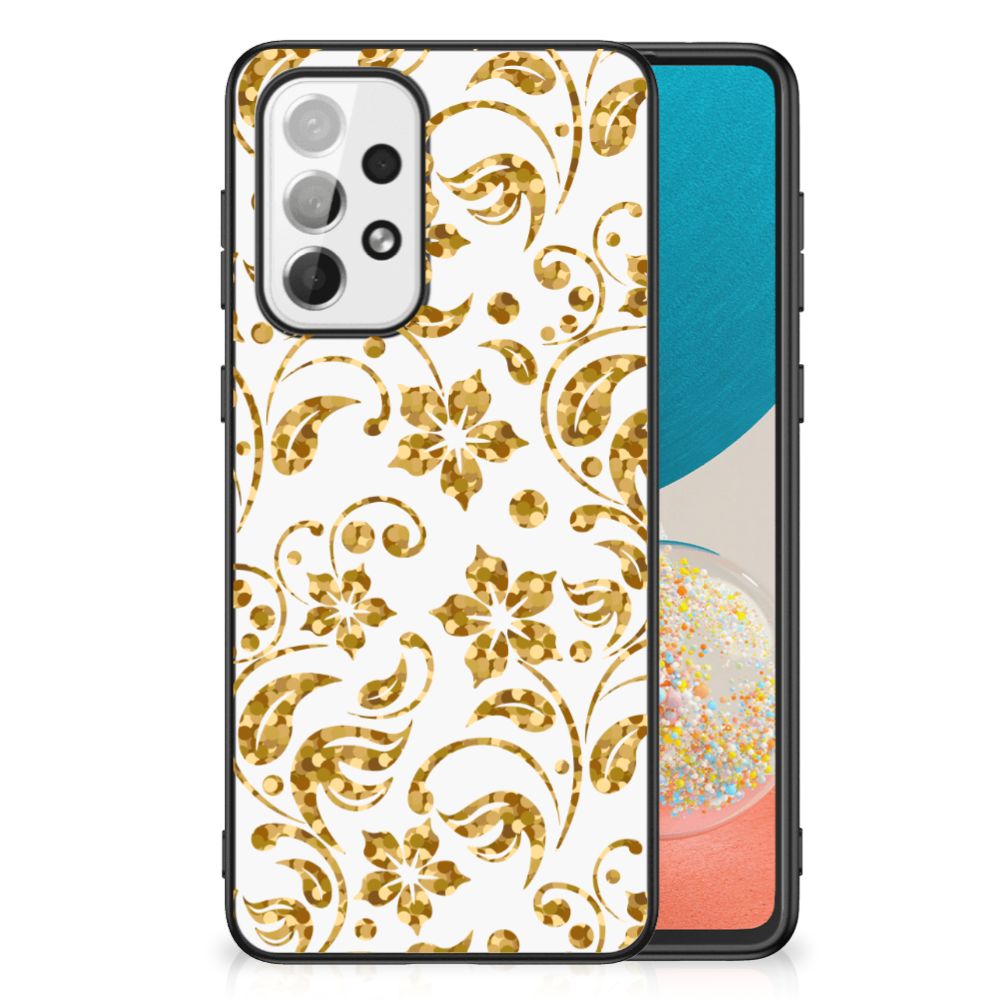 Samsung Galaxy A73 Bloemen Hoesje Gouden Bloemen B2C Telecom