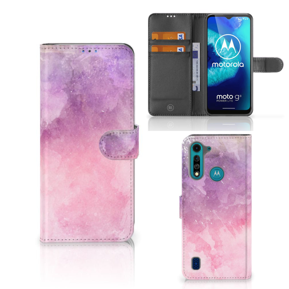 Hoesje Motorola G8 Power Lite Pink Purple Paint
