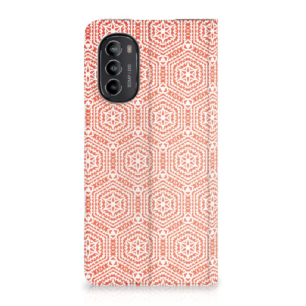 Motorola Moto G52 | Moto G82 Hoesje met Magneet Pattern Orange - B2C Telecom