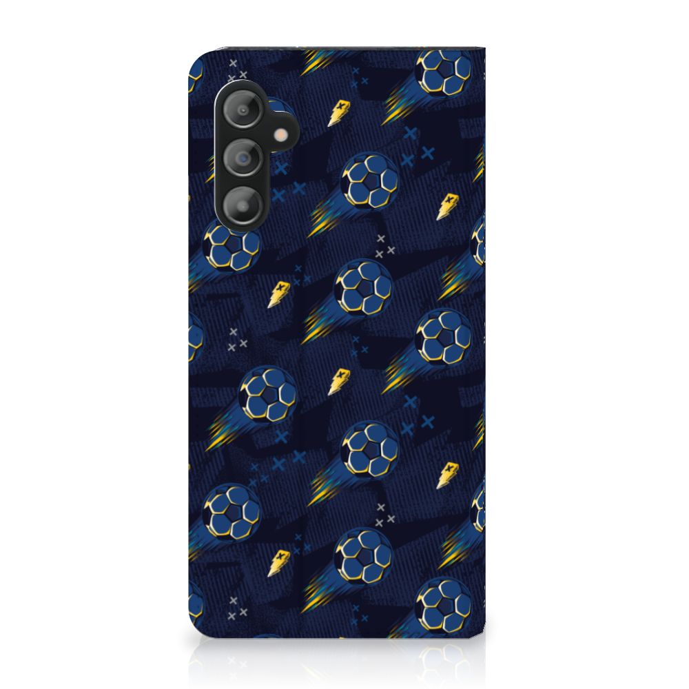 Hoesje met Magneet voor Samsung Galaxy A14 4G Voetbal met een sportief ontwerp van voetballen.