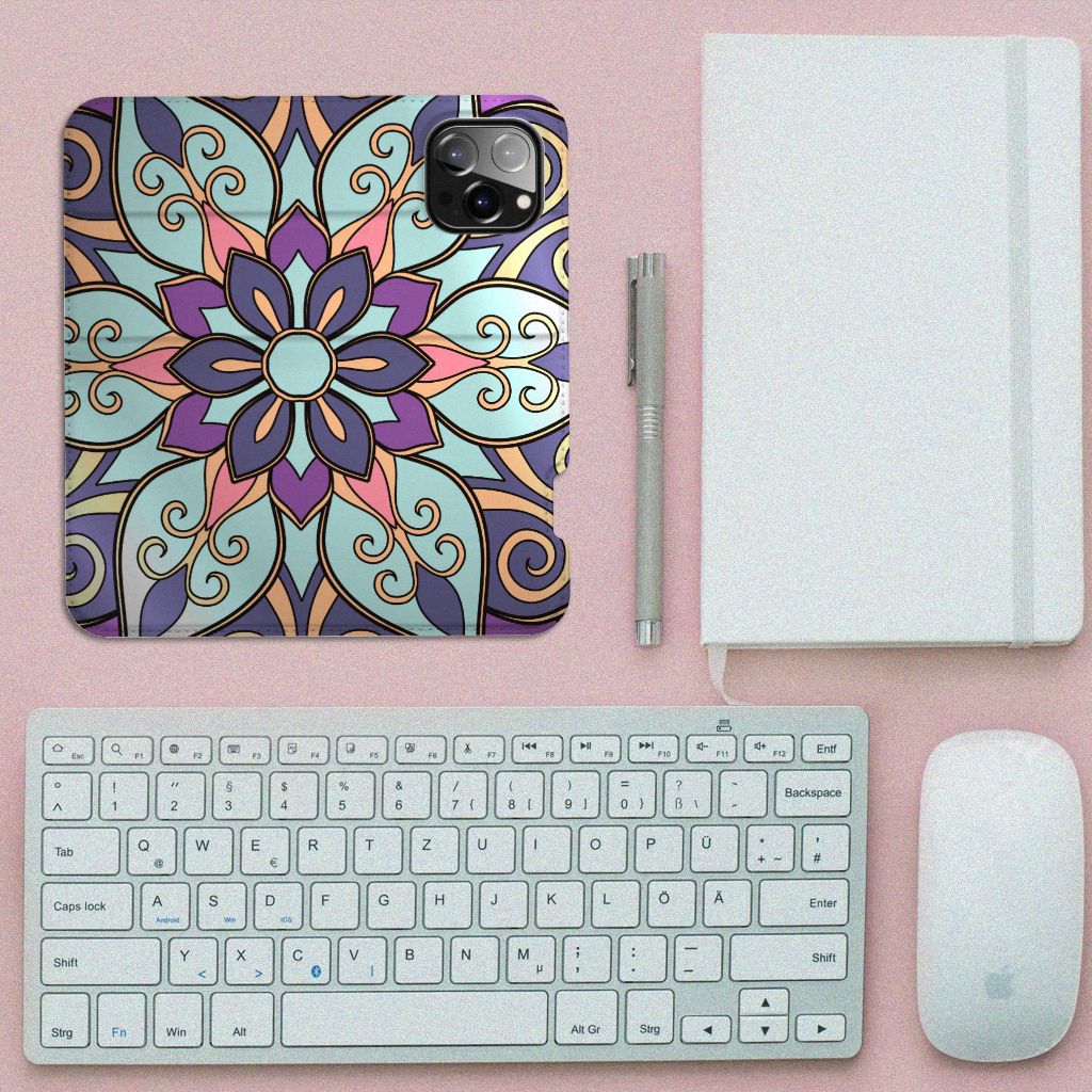 iPhone 14 Pro Max Smart Cover Purple Flower