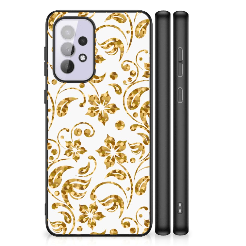 Samsung Galaxy A33 5G Bloemen Hoesje Gouden Bloemen B2C Telecom