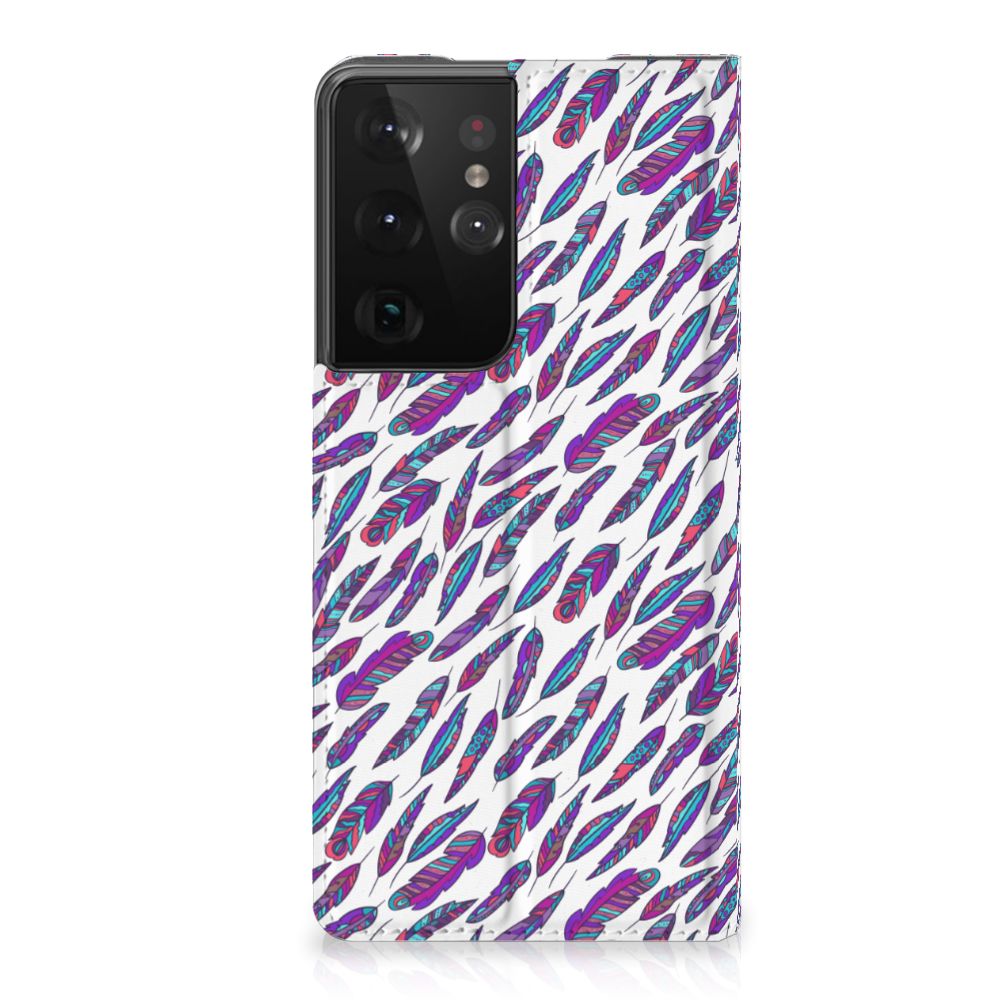 Samsung Galaxy S21 Ultra Hoesje met Magneet Feathers Color - B2C Telecom