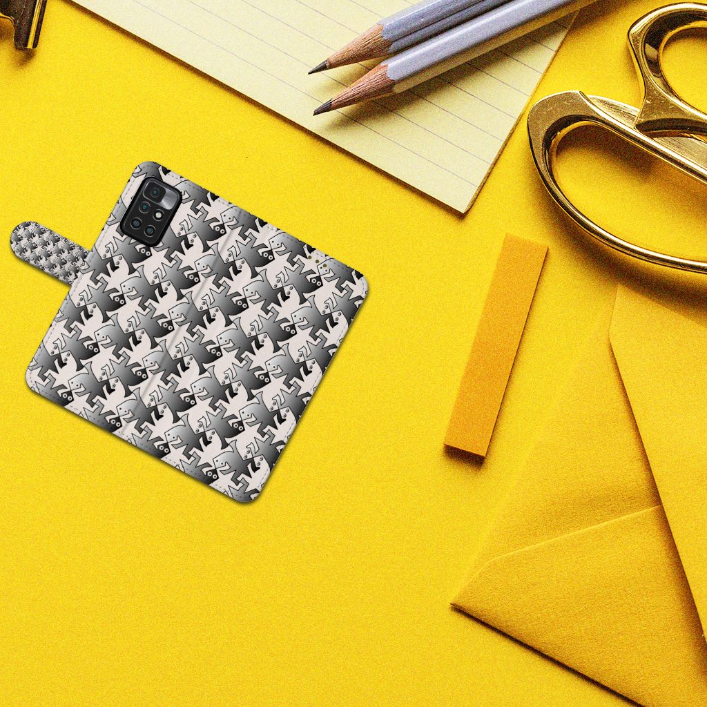 Xiaomi Redmi 10 Telefoonhoesje met Pasjes Salamander Grey