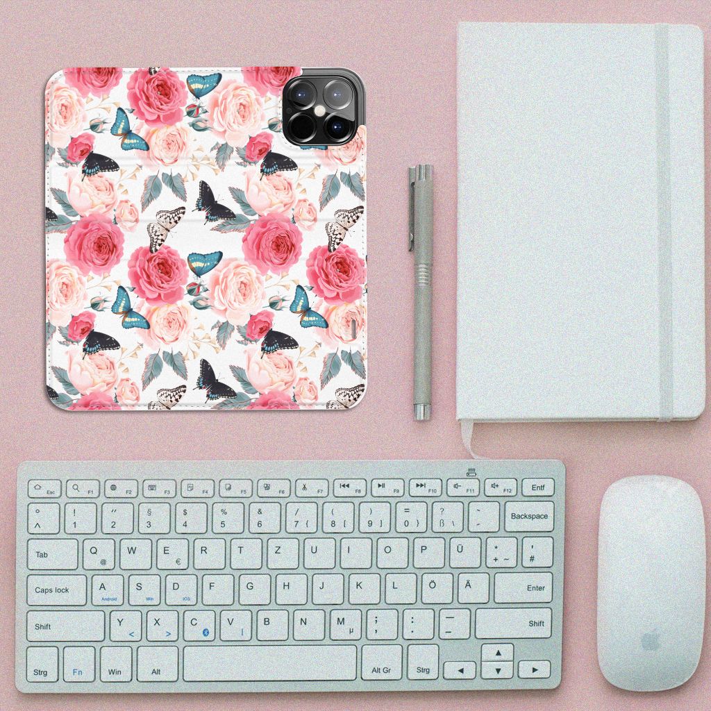 iPhone 12 Pro Max Smart Cover Butterfly Roses - B2C Telecom