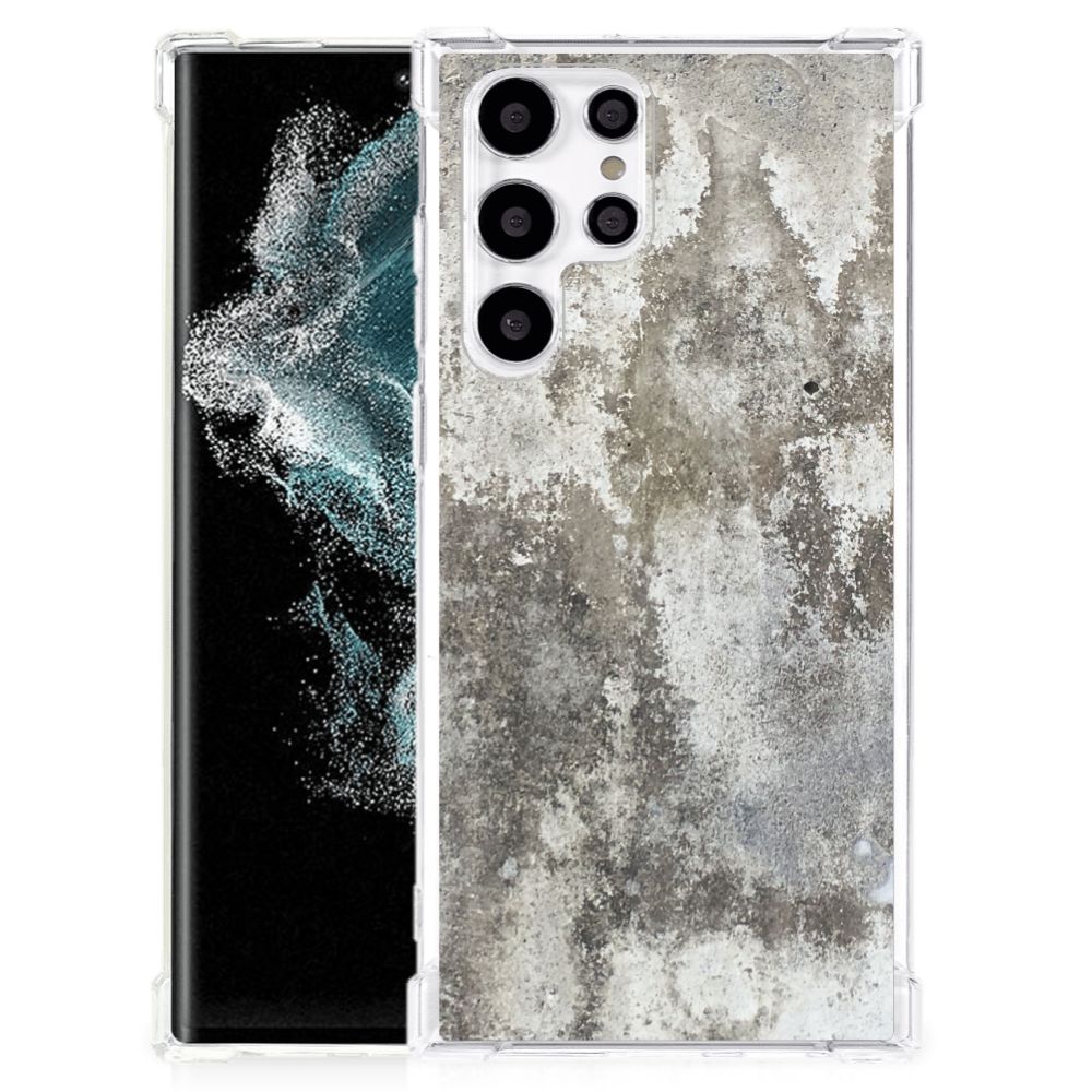 Samsung Galaxy S22 Ultra Anti-Shock Hoesje Beton Print B2C Telecom
