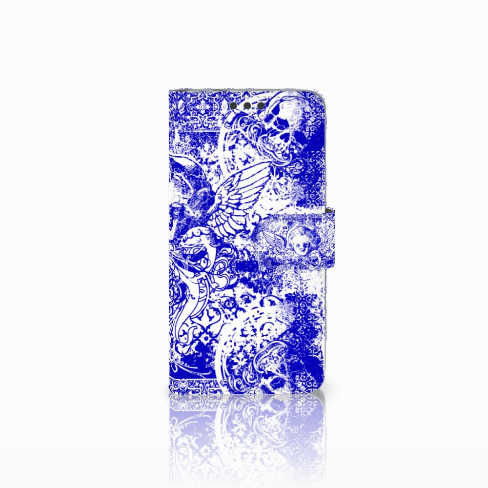 Telefoonhoesje met Naam Microsoft Lumia 650 Angel Skull Blauw