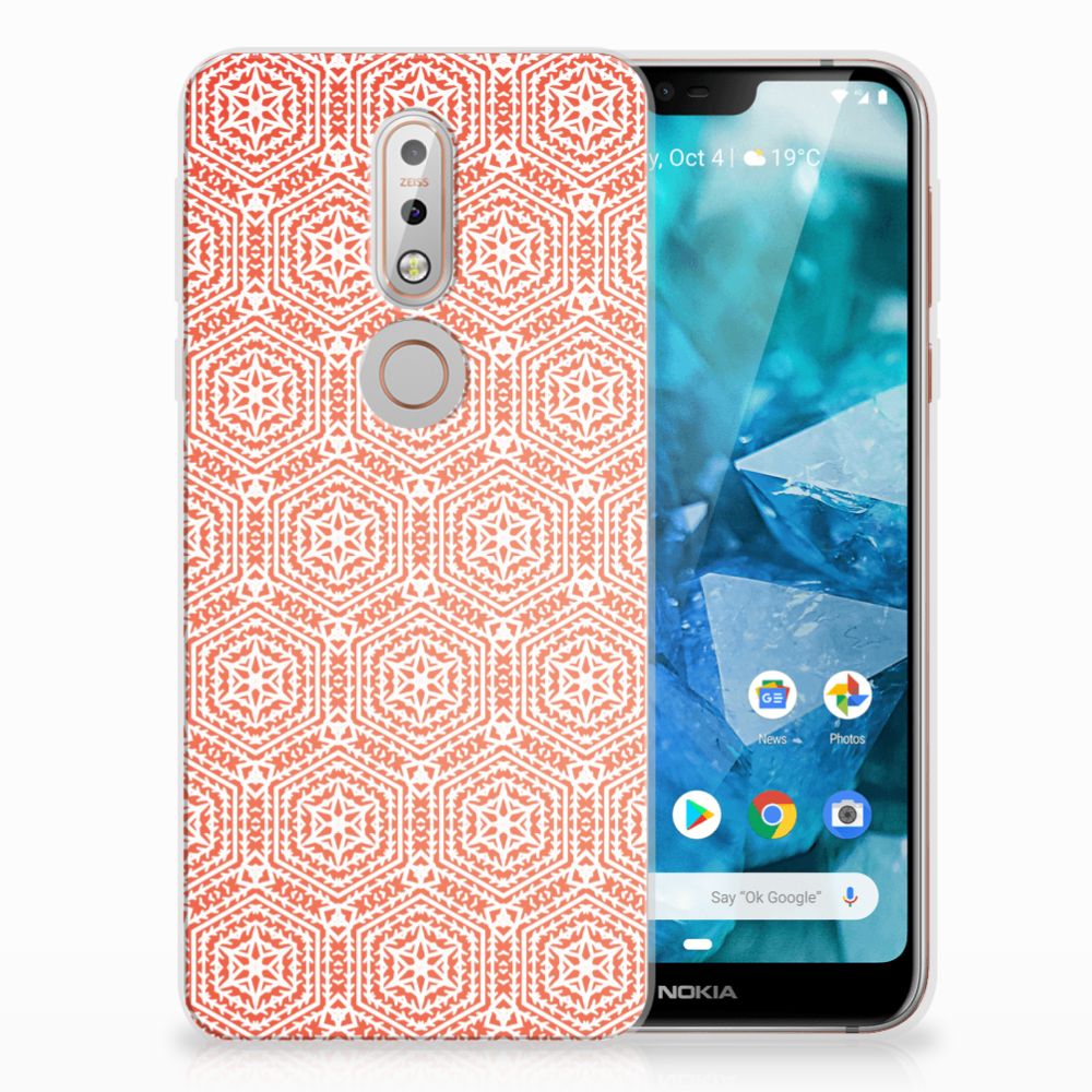 Nokia 7.1 TPU bumper Pattern Orange