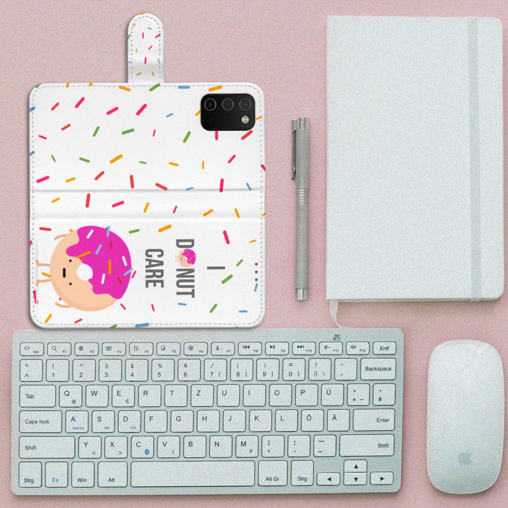 Samsung Galaxy A03s Book Cover Donut Roze