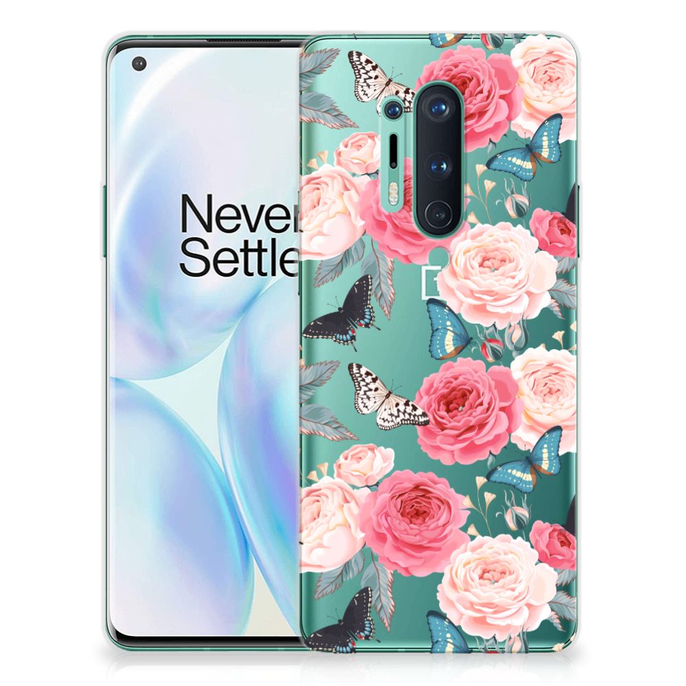 OnePlus 8 Pro TPU Case Butterfly Roses