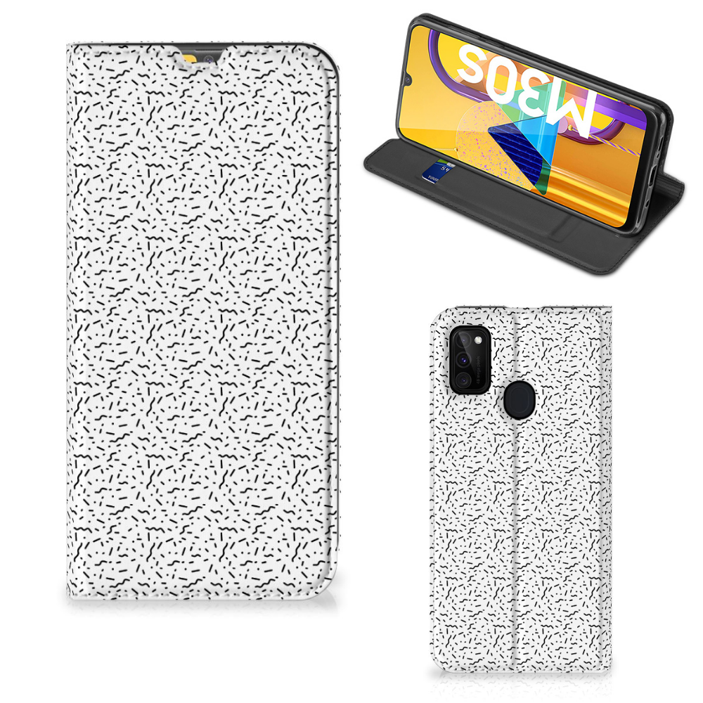 Samsung Galaxy M30s | M21 Hoesje met Magneet Stripes Dots - B2C Telecom