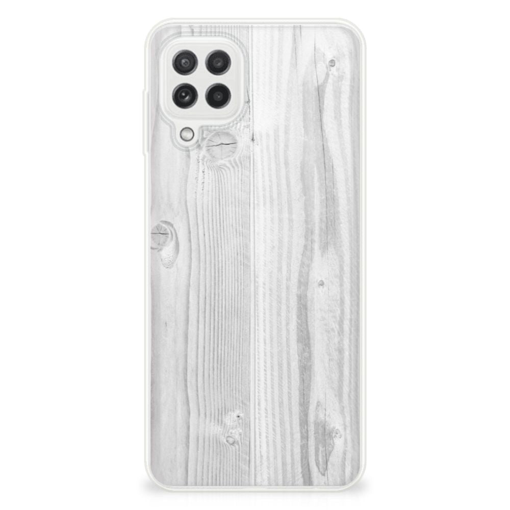 Samsung Galaxy A22 4G | M22 Bumper Hoesje White Wood