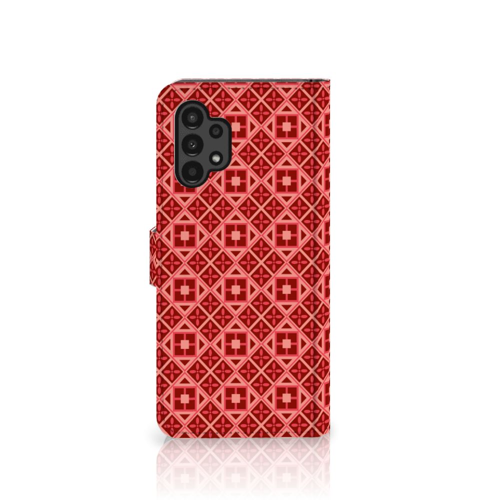 Samsung Galaxy A13 (4G) Telefoon Hoesje Batik Rood