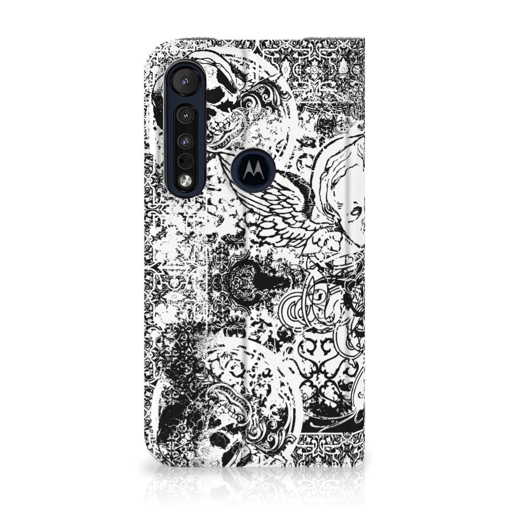 Mobiel BookCase Motorola G8 Plus Skulls Angel - B2C Telecom