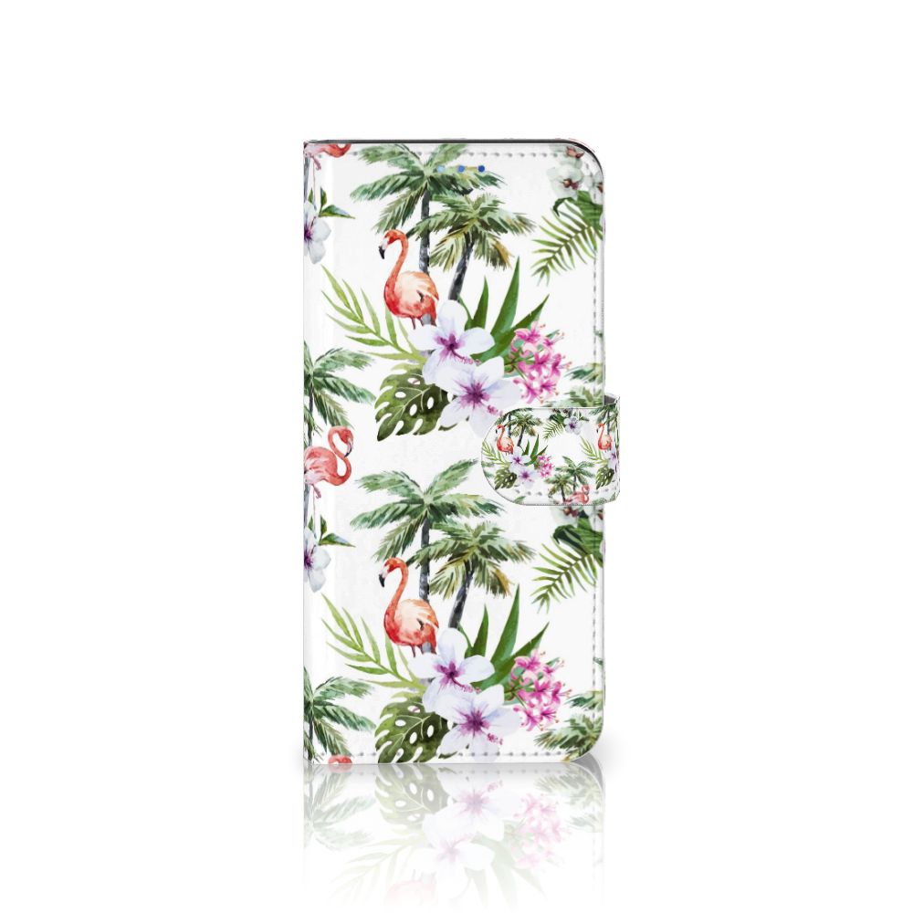 OPPO Find X3 Neo 5G Telefoonhoesje met Pasjes Flamingo Palms
