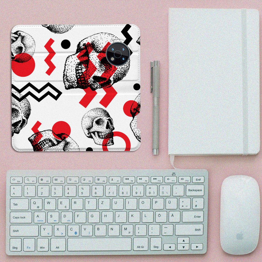 Mobiel BookCase Nokia G50 Skull Red - B2C Telecom