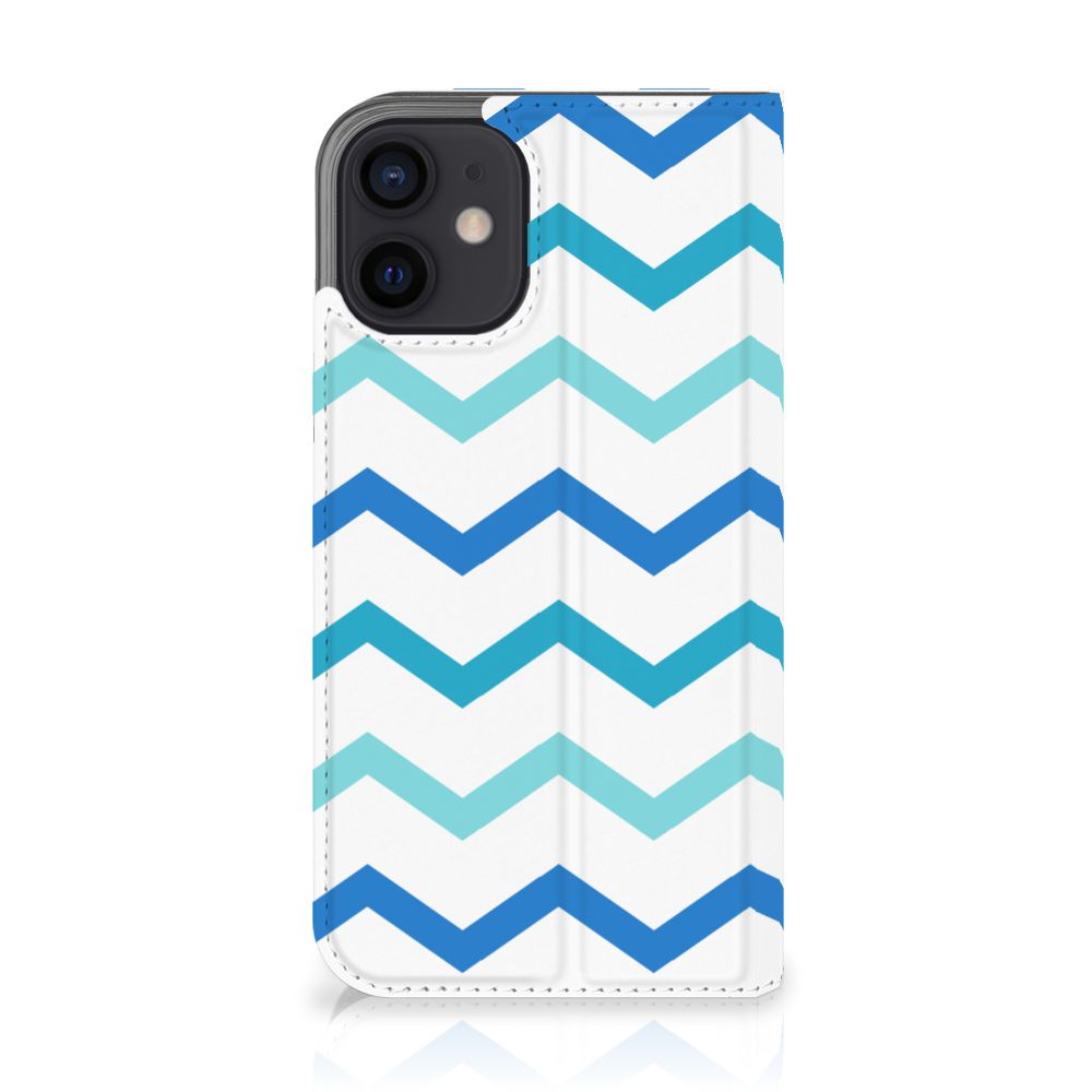 iPhone 12 Mini Hoesje met Magneet Zigzag Blauw - B2C Telecom