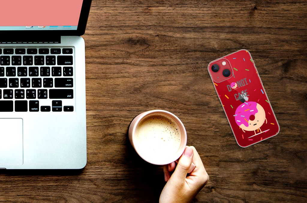 Apple iPhone 13 Siliconen Case Donut Roze B2C Telecom