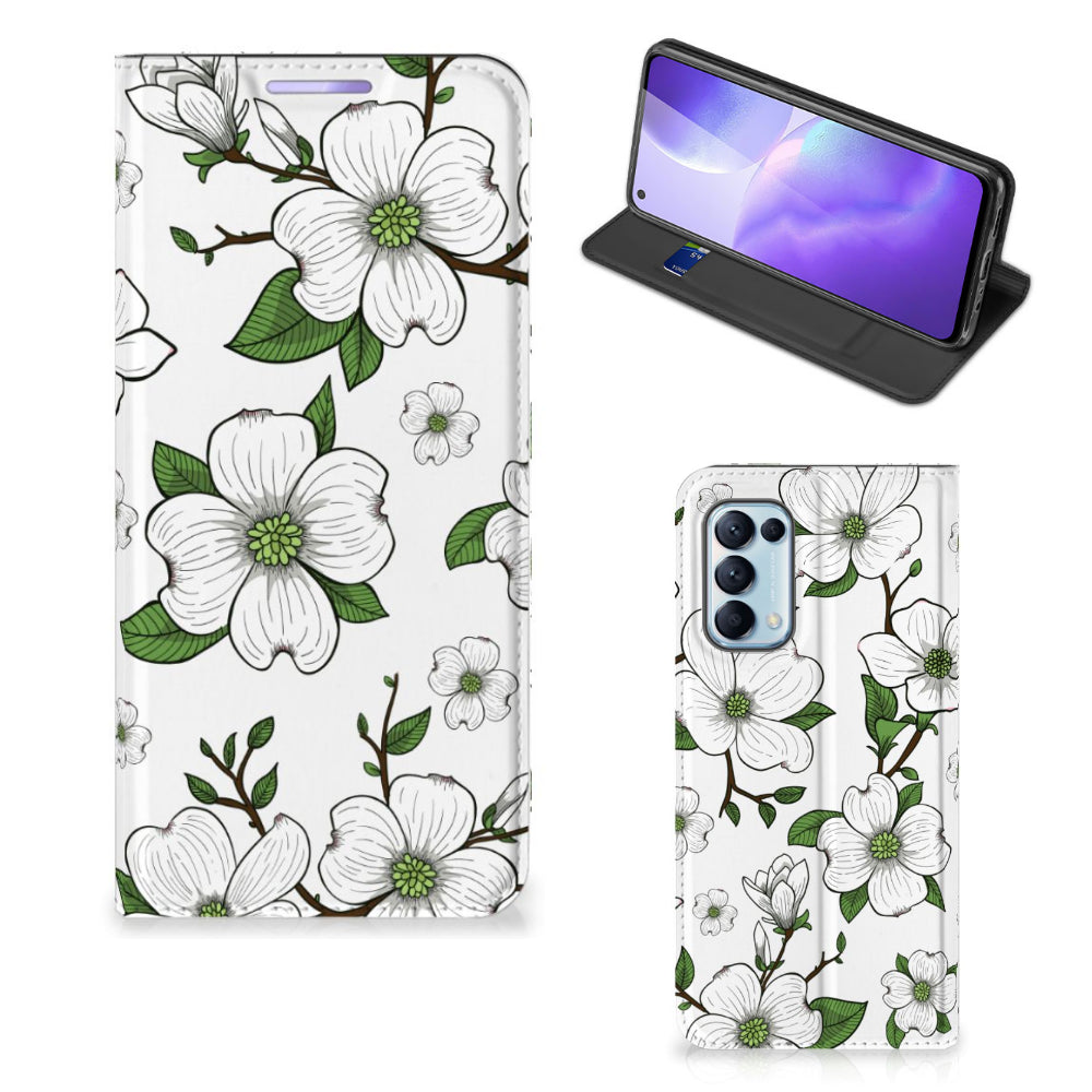 OPPO Find X3 Lite Smart Cover Dogwood Flowers