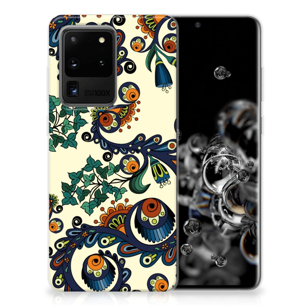 Siliconen Hoesje Samsung Galaxy S20 Ultra Barok Flower B2C Telecom