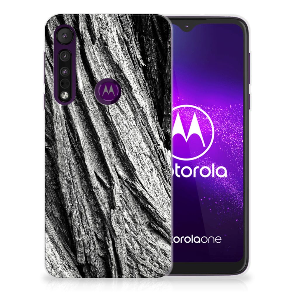 Bumper Hoesje Motorola One Macro Boomschors Grijs