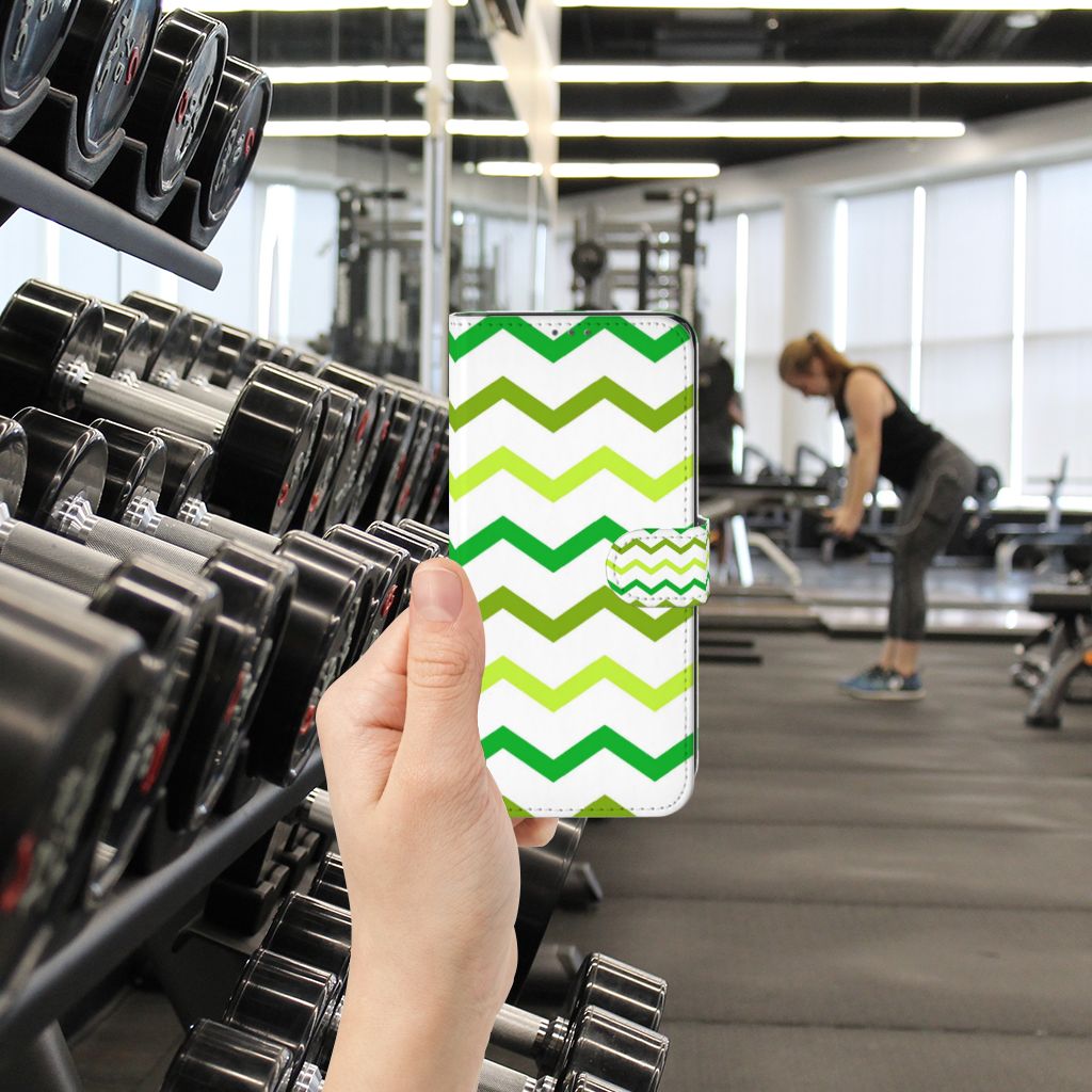 Samsung Galaxy A32 5G Telefoon Hoesje Zigzag Groen