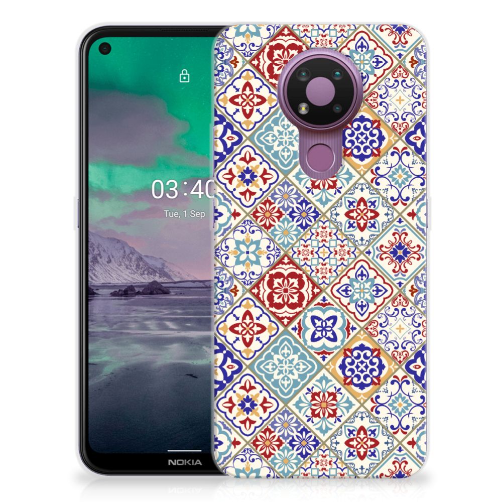 Nokia 3.4 TPU Siliconen Hoesje Tiles Color