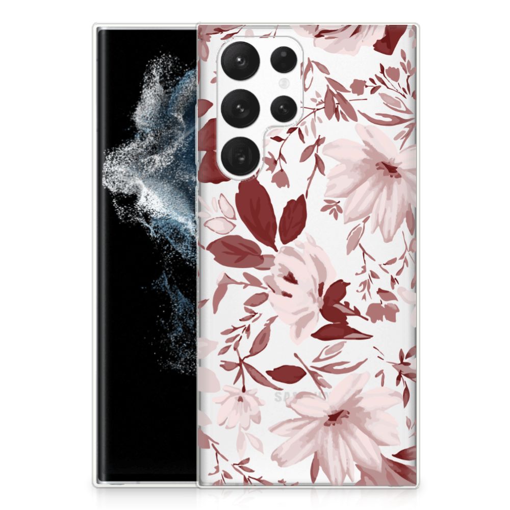 Hoesje maken Samsung Galaxy S22 Ultra Watercolor Flowers B2C Telecom