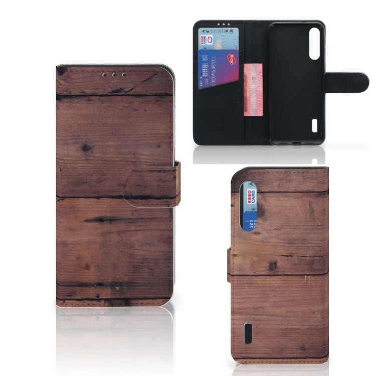 Xiaomi Mi A3 Book Style Case Old Wood