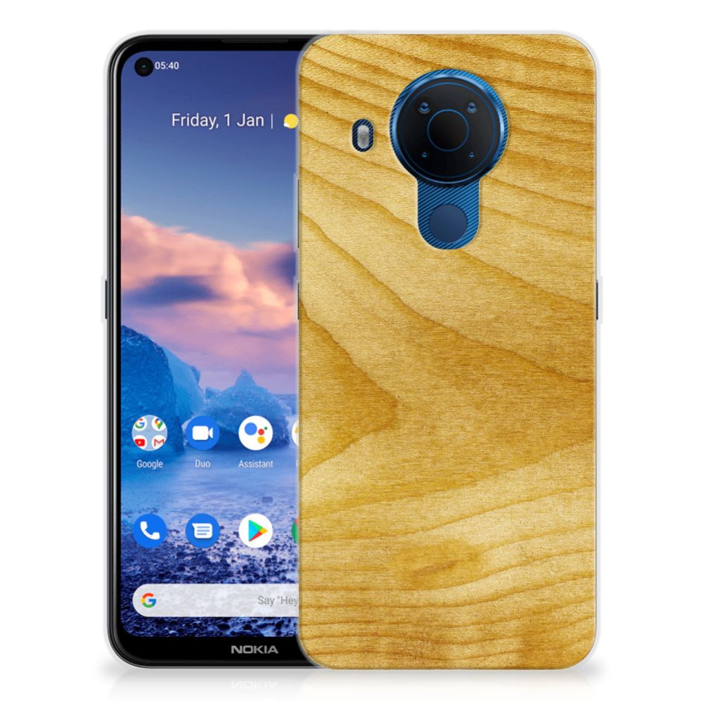 Nokia 5.4 Bumper Hoesje Licht Hout