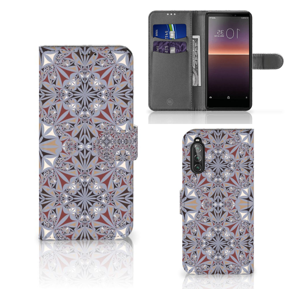 Sony Xperia 10 II Bookcase Flower Tiles