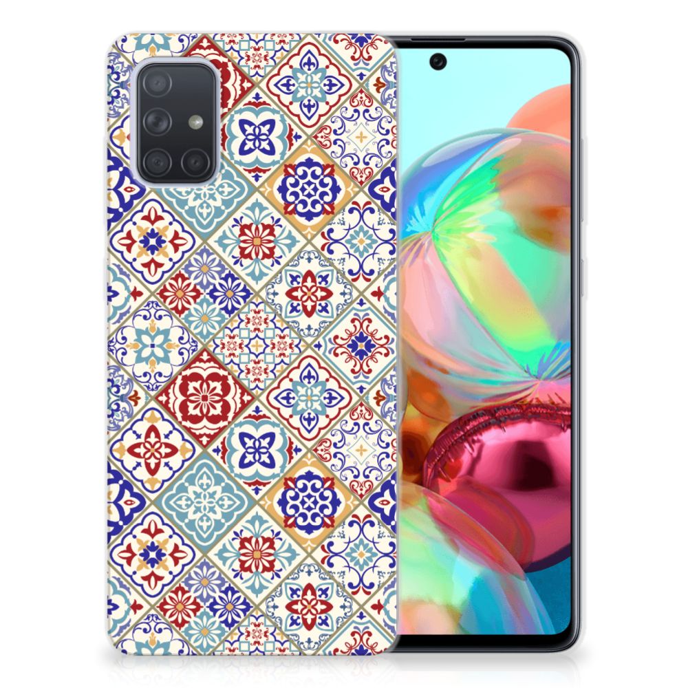 Samsung Galaxy A71 TPU Siliconen Hoesje Tiles Color
