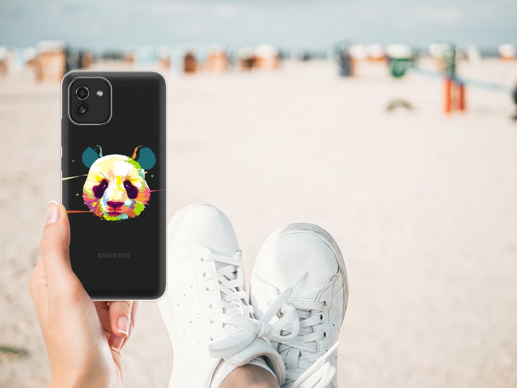 Samsung Galaxy A03 Telefoonhoesje met Naam Panda Color B2C Telecom